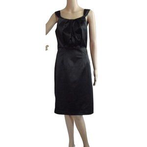 The Limited Sz 8 Black Satin Sleeveless Sheath Dress formal square neck party m